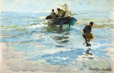 Bringing in the Boat, Valencia Beach by Joaquín Sorolla